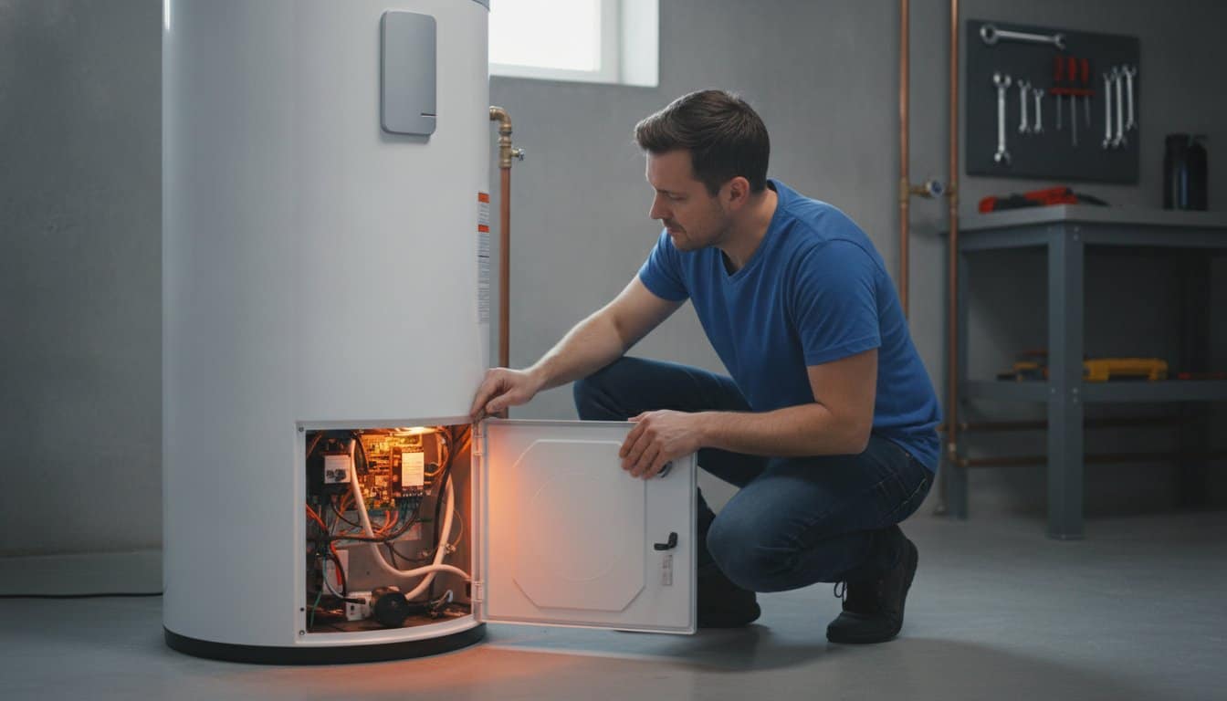 Vérification extérieure d’un chauffe-eau électrique qui ne produit plus d’eau chaude