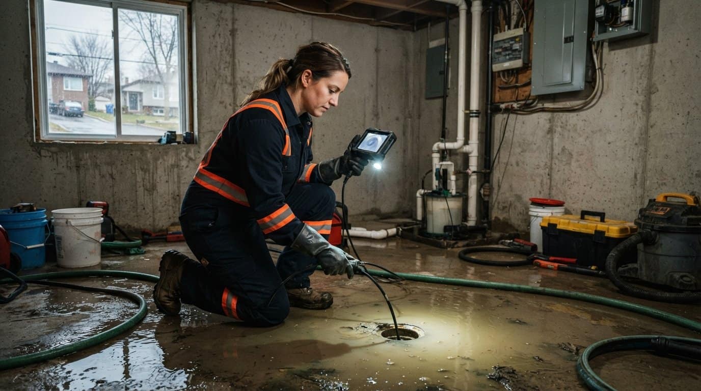 Eau remontant dans un drain de plancher lorsqu’un autre appareil se vide