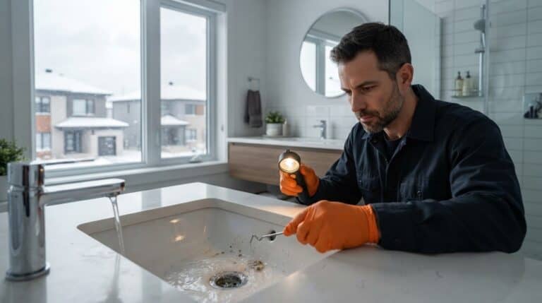 Drain d’évacuation d’une installation de plomberie résidentielle