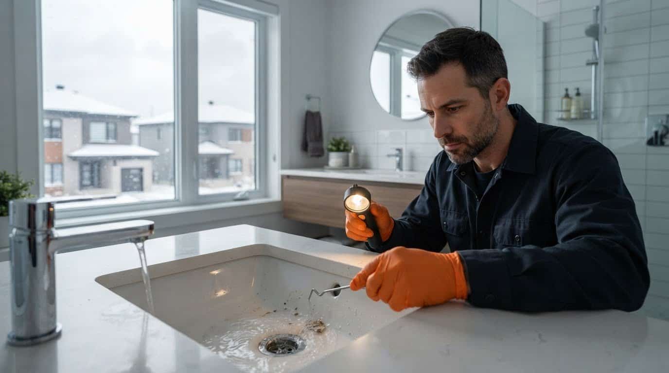 Drain d’évacuation d’une installation de plomberie résidentielle
